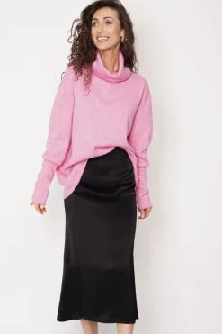 Feme Satin Skirt Black<ANGELL Clearance