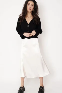 Feme Satin Skirt Champagne White<ANGELL Best