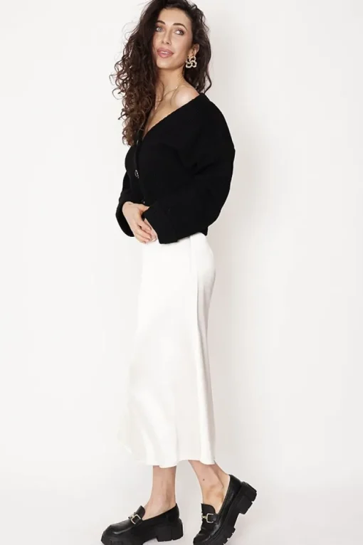Feme Satin Skirt Champagne White<ANGELL Best