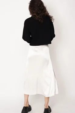 Feme Satin Skirt Champagne White<ANGELL Best