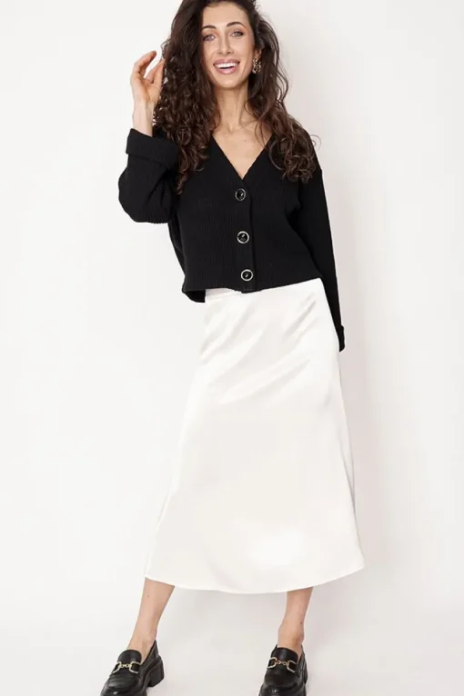 Feme Satin Skirt Champagne White<ANGELL Best