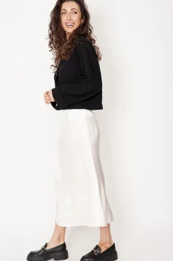 Feme Satin Skirt Champagne White<ANGELL Best