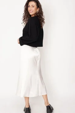 Feme Satin Skirt Champagne White<ANGELL Best