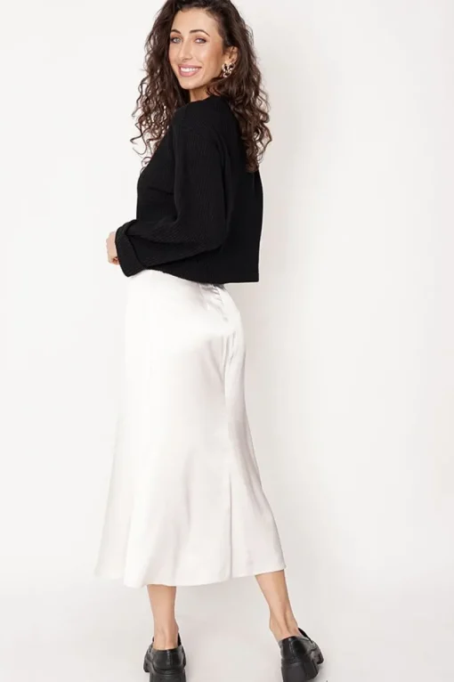 Feme Satin Skirt Champagne White<ANGELL Best