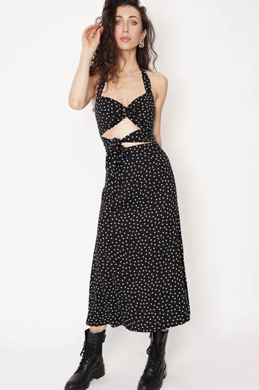 Feme Viscose Skirt Polka Dot Black<ANGELL Shop