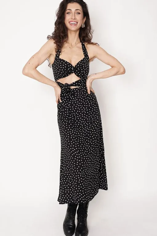 Feme Viscose Skirt Polka Dot Black<ANGELL Shop