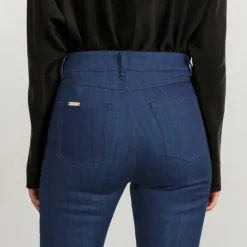 Flared Jeans In Mid Blue With Matching Stitch Long<Studio Heijne Clearance
