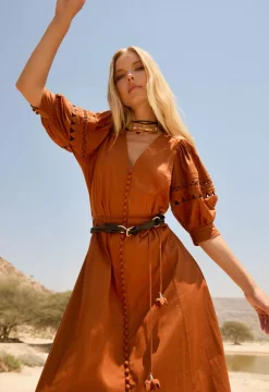 Fleuretta Midi Dress Rust<Scarlett Poppies Best Sale