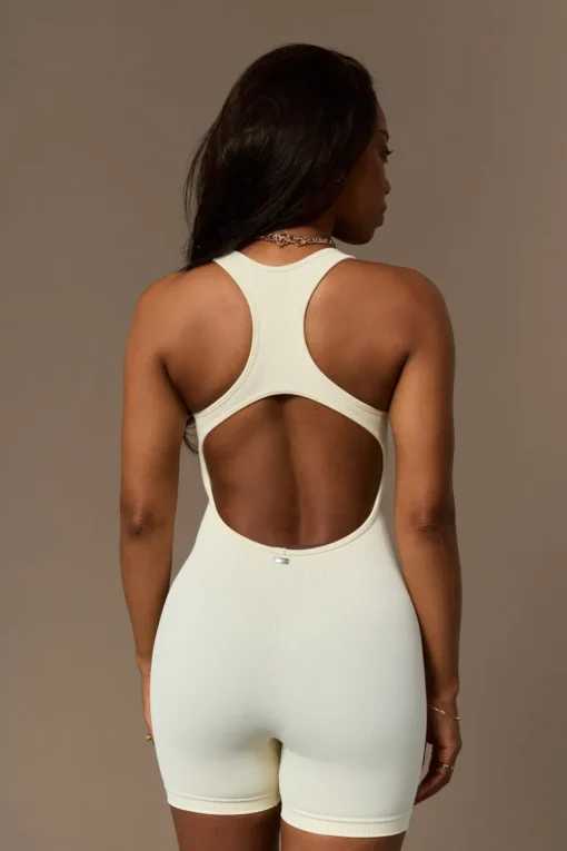 Flex Short Jumpsuit White<Believe Athletics Clearance