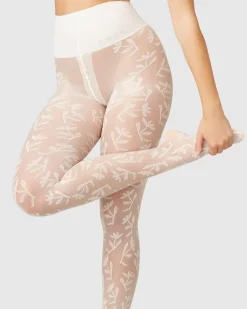 Flora Flower Sukkahousut Valkoinen<Swedish Stockings Sale