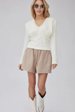 Flora Frill Blouse Beige<ANGELL Discount