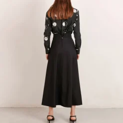Flow Long A-Line Wool Skirt Black<Studio Heijne Cheap