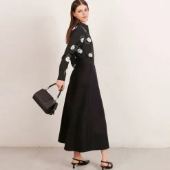 Flow Long A-Line Wool Skirt Black<Studio Heijne Cheap