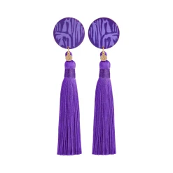 Forever Loving Tasseli Puukorvakorut Lila/Kulta<Sinua Shop