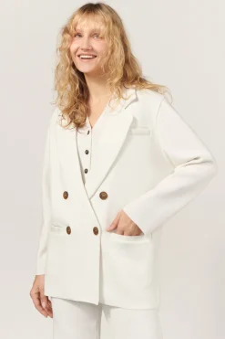 Forza Knitted Merino Blazer White<Salanida New
