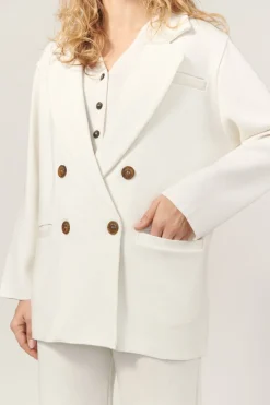 Forza Knitted Merino Blazer White<Salanida New