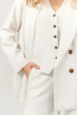Forza Knitted Merino Blazer White<Salanida New