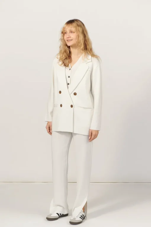 Forza Knitted Merino Blazer White<Salanida New