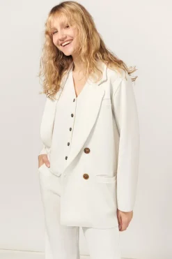 Forza Knitted Merino Blazer White<Salanida New