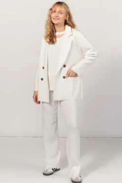 Forza Knitted Merino Blazer White<Salanida New