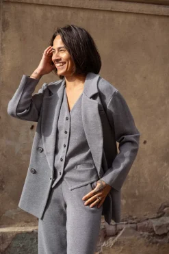 Forza Knitted Merino Blazer Light Grey<Salanida Cheap