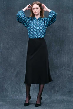 Geometric Blouse With Buttons<Haris Cotton Best Sale