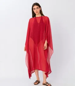 Giselle Print Maxi Kaftaani Punainen<Elizabeth LaGre Cheap