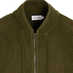 Goxo Fleece Jacket Olive<Bask in the Sun Fashion