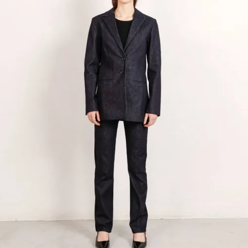 Grace Selvedge Denim Blazer Dark Grey<Studio Heijne Discount