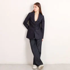 Grace Selvedge Denim Blazer Dark Grey<Studio Heijne Discount
