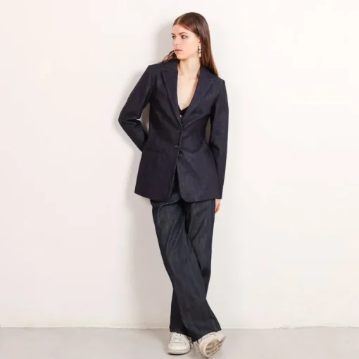 Grace Selvedge Denim Blazer Dark Grey<Studio Heijne Discount