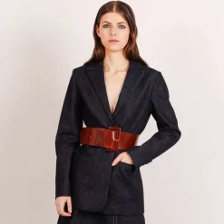 Grace Selvedge Denim Blazer Dark Grey<Studio Heijne Discount