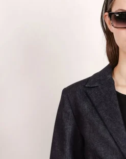 Grace Selvedge Denim Blazer Dark Grey<Studio Heijne Discount