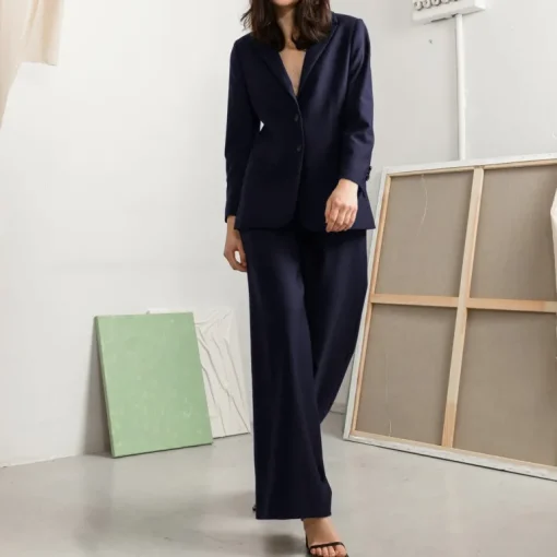Grace Wool Blazer Navy Blue<Studio Heijne Discount
