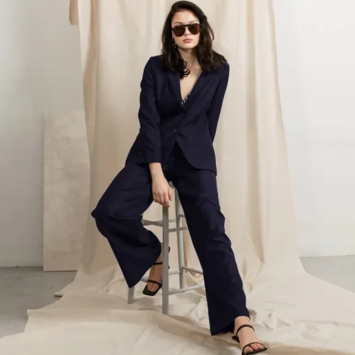 Grace Wool Blazer Navy Blue<Studio Heijne Discount