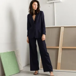 Grace Wool Blazer Navy Blue<Studio Heijne Discount