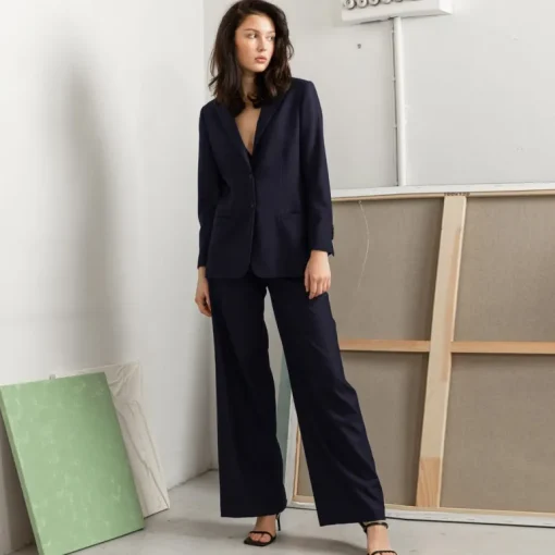 Grace Wool Blazer Navy Blue<Studio Heijne Discount