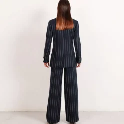 Grace Wool Pinstripe Blazer Black<Studio Heijne Fashion