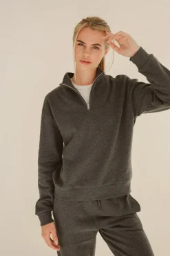 Half Zip Sweater Dark Grey<Pura Clothing Online