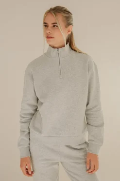 Half Zip Sweater Light Grey<Pura Clothing Hot