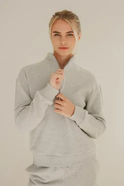 Half Zip Sweater Light Grey<Pura Clothing Hot