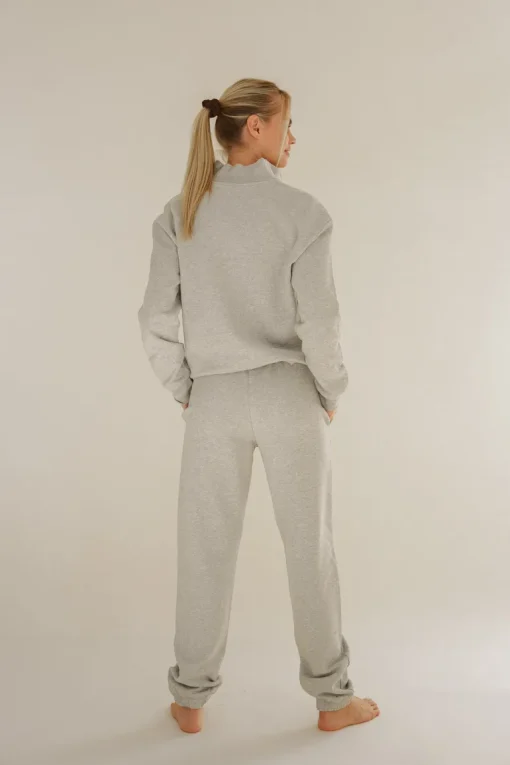 Half Zip Sweater Light Grey<Pura Clothing Hot