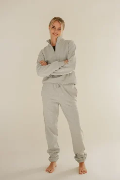Half Zip Sweater Light Grey<Pura Clothing Hot