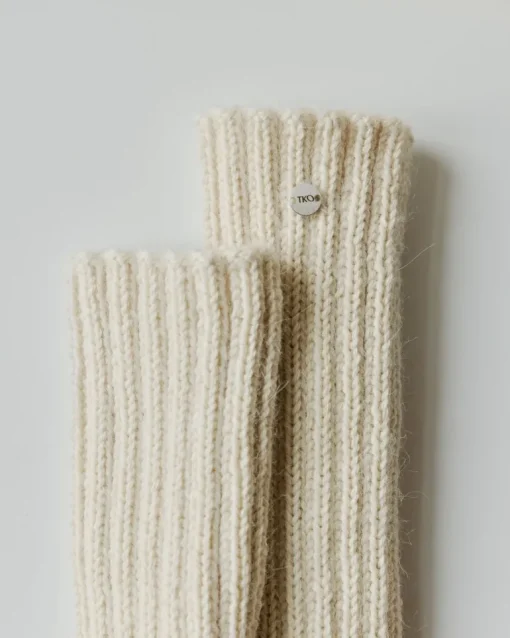 Handmade Rib Wool Socks Seal Salt<THE KNOTTY ONES Store