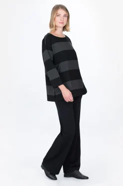 Havu Long Sleeve Top Striped Black/Grey<FALLA FINLAND New
