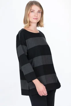 Havu Long Sleeve Top Striped Black/Grey<FALLA FINLAND New