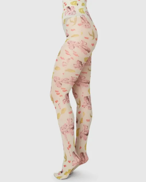 Helen Bullock Floral Tights Coconut White<Swedish Stockings Best