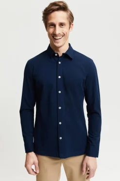 Hemmo Luomupuuvilla Jersey Kauluspaita Sininen<FRENN Discount