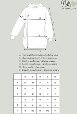 Hoodie Tunic Aprikoosin Kukka Purple<Melli EcoDesign Online