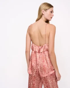 Horizon Printti Criss Cross Cami Toppi Vaaleanpunainen<Elizabeth LaGre Best Sale